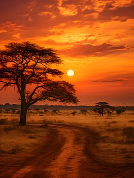 Zonsondergang in Afrika V2 van drdigitaldesign