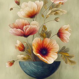 Blumen auf abstraktem Topf von Bert Nijholt