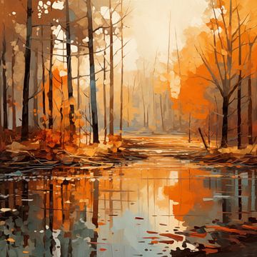 Herbst im Wald abstrakt von The Xclusive Art