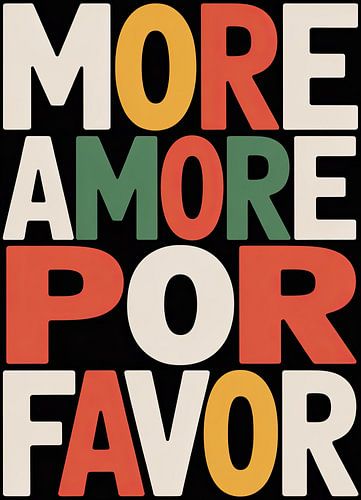 More Amore Por Favor – Colourful typography Black by Niklas Maximilian