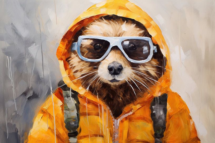 Orange Hoodie by Wonderful Art