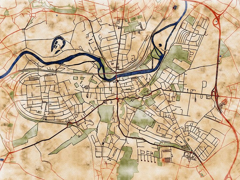 Kaart van Weißenfels in de stijl 'Serene Summer' van Maporia