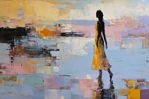 Abstracte vrouw in pasteltinten