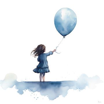 Mädchen mit Luftballon. von Lauri Creates
