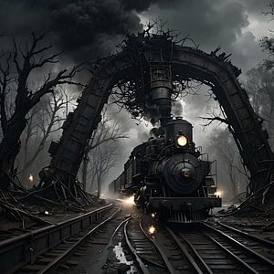Dampf-Lokomotive, steampunk