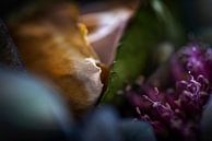 Detail eines Straußes aus Rosen und blühenden Zwiebeln von Jenco van Zalk Miniaturansicht