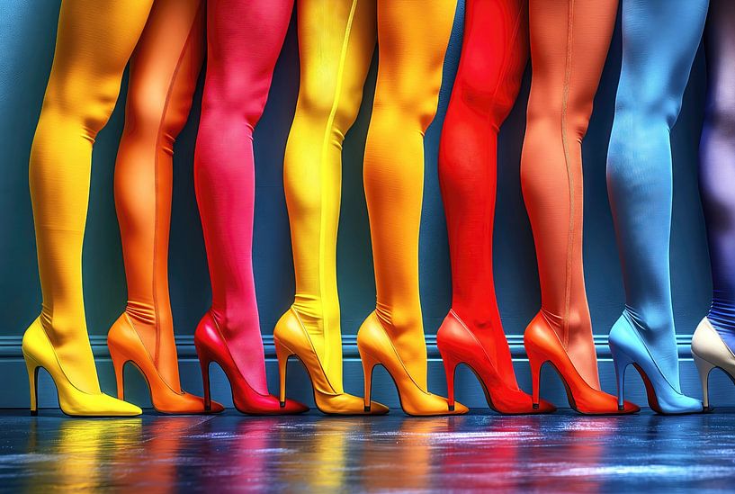 Coloured tights and high heels by Frank Heinz