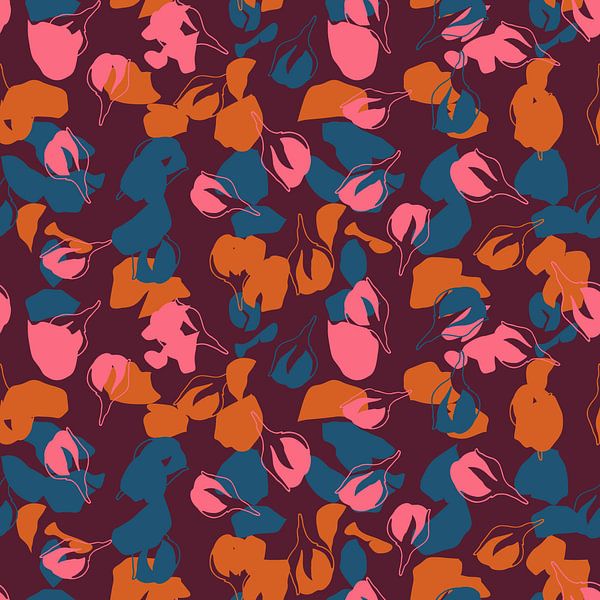Flower market Oslo. Nordic blossom in neon pink, orange, wine red and blue by Dina Dankers