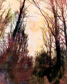 Scandinavian Autumn Forest in Expressionism by Mad Dog Art