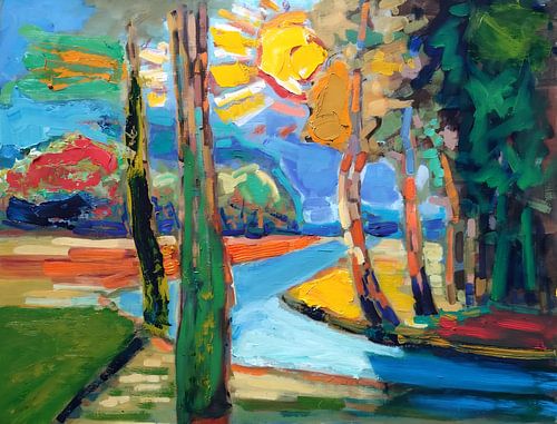 Sunset in the forest