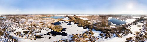 Haaksbergerveen in de sneeuw, in 360° vanuit de lucht