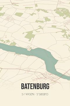 Vintage landkaart van Batenburg (Gelderland) van Rezona