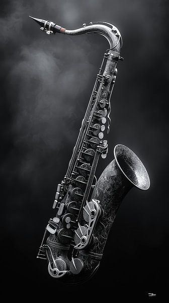 Musical instrument in black and white by Gelissen Artworks