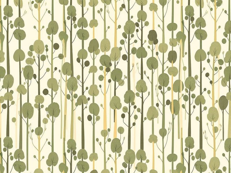 Whimsical Forest Canopy Wallpaper: A Serene and Modern Natural Tree Pattern by Artistic