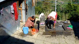 'Haar wassen', Ghasa- Nepal