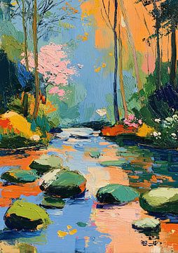 Flusslauf im impressionistischen Herbst von Niklas Maximilian