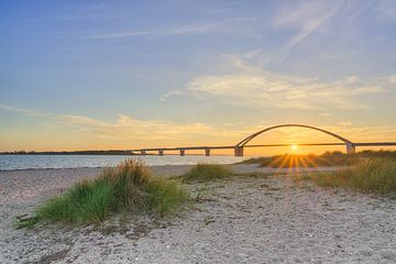 Avond op het strand van Fehmarnsund