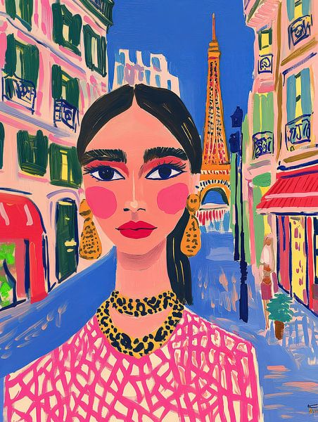 Portrait of a woman in Paris by Your unique art