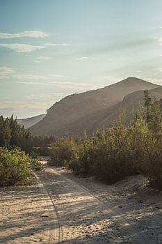 Een track in een rivierbedding, Namibië