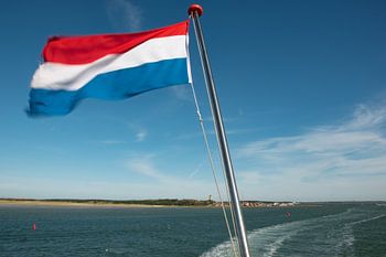 Niederländische Fahne auf dem Rücken der Friesland
