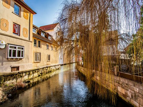 BADEN-WÜRTTEMBERG : Huizen aan de oever van de Schmiech