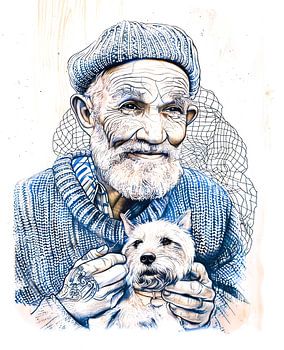 Sailor Holding Small Westie Dog In Arms