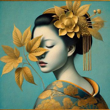 Gold Autumn Geisha van J.O. Han