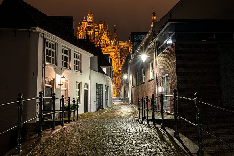 Cathedral, St John's, by night, Den Bosch by Alex van den Akker