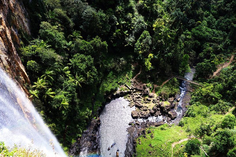 Luftaufnahme des Wasserfalls von Walljar