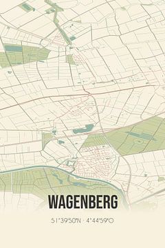 Vintage landkaart van Wagenberg (Noord-Brabant) van Rezona