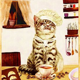 Katze und Kaffee von Maria Blair