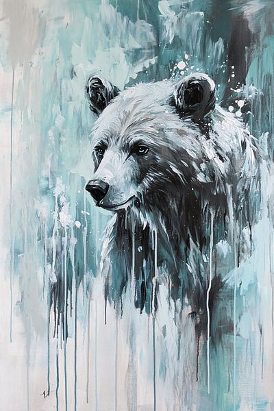 Painting of bear with paint by Imperial Art House