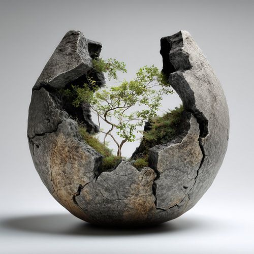 Tree in a broken vase