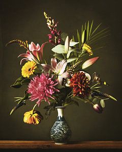 Stilleven Colorfull Spring Flowers van Petri Vermunt