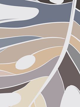 Feuilles stylistiques, Monstera (plante à trous) : tons sable, brun et gris sur Color Square