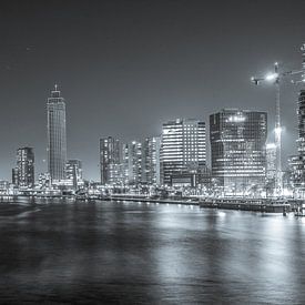 Rotterdam skyline black & white van Yvonne de Bondt