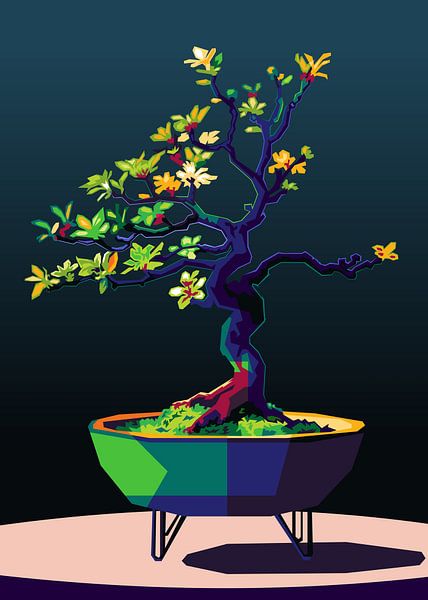 Bonsai Tree Pop Art by Dico Hendry