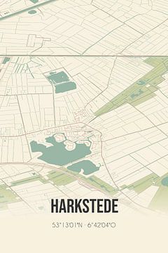 Vintage map of Harkstede (Groningen) by Rezona
