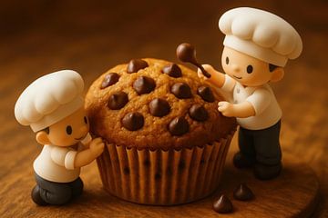 Kleine chefs met muffin van Art & Soul Creations
