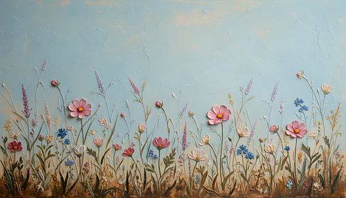 Hemelblauwe wilde bloemen dromen