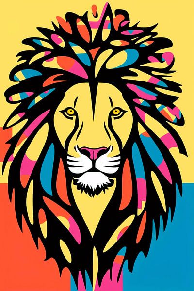 Colourful lion in pop art by Imperial Art House