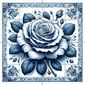 Delft Blue Rose by Art Studio RNLD