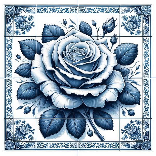 Delft Blue Rose by Art Studio RNLD