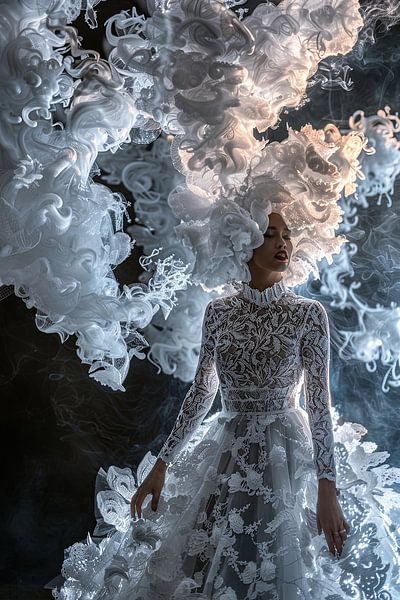 woman with head in the clouds by Egon Zitter