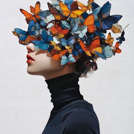 Frau mit Schmetterlingen von ARTemberaubend