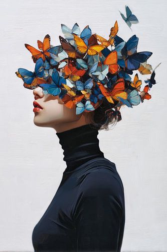 Frau mit Schmetterlingen von ARTemberaubend