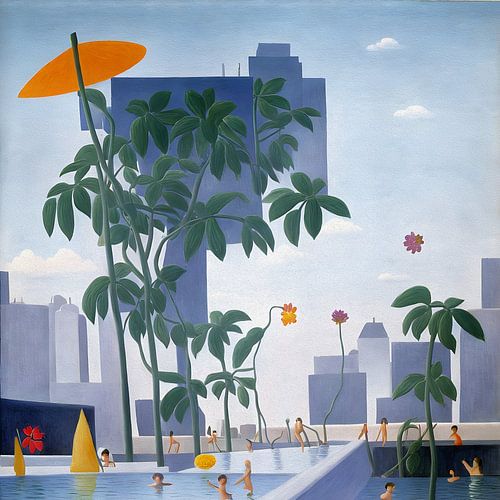 Het zwembad in de stad