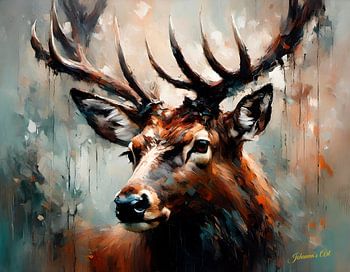 Wildtiere - Abstrakter Surrealismus - Hirsch 2