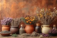 Dried herbs in earthenware pots by Imperial Art House thumbnail