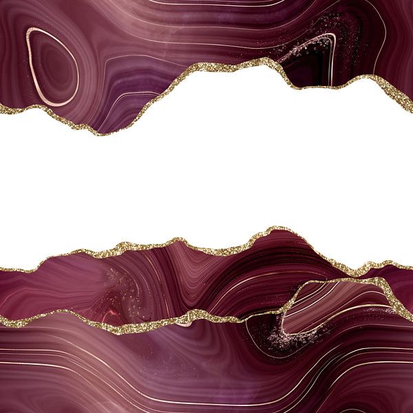 Burgundy &amp; Gold Glitter Agate Texture 07 by Aloke Design